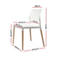 Darien Set of 4 Dining Chairs Plastic Wooden Stackable - White