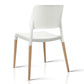 Darien Set of 4 Dining Chairs Plastic Wooden Stackable - White