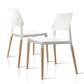 Darien Set of 4 Dining Chairs Plastic Wooden Stackable - White