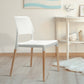 Darien Set of 4 Dining Chairs Plastic Wooden Stackable - White