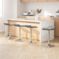 Set of 4 Arnhem Bar Stools Linen Padded Gas Lift - Grey