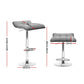 Set of 4 Arnhem Bar Stools Linen Padded Gas Lift - Grey
