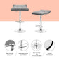 Set of 4 Arnhem Bar Stools Linen Padded Gas Lift - Grey