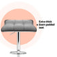 Set of 4 Arnhem Bar Stools Linen Padded Gas Lift - Grey