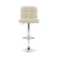 Set of 4 Chania PU Leather Gas Lift Bar Stools - Beige