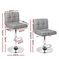 Set of 2 Chania Fabric Gas Lift Bar Stools - Grey
