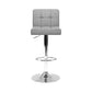 Set of 2 Chania Fabric Swivel Bar Stools - Grey