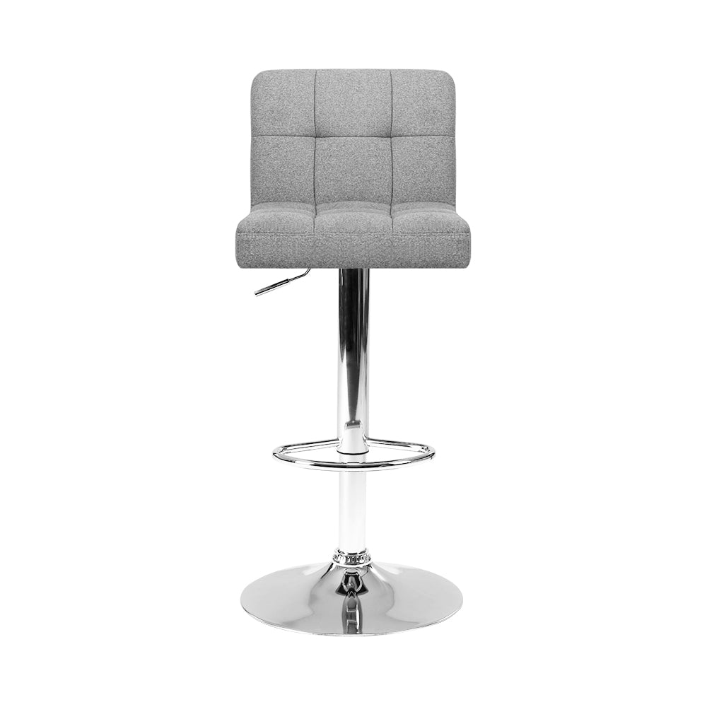 Set of 2 Chania Fabric Gas Lift Bar Stools - Grey