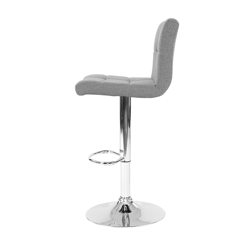 Set of 2 Chania Fabric Gas Lift Bar Stools - Grey