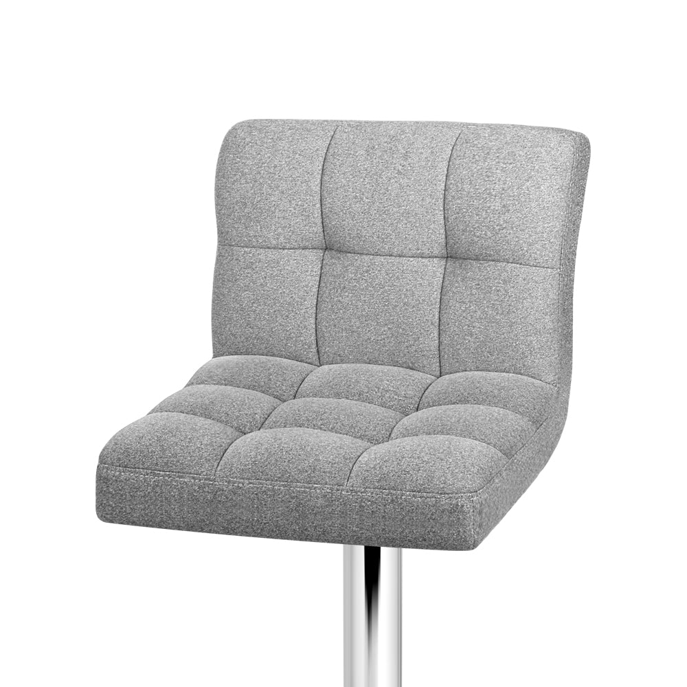 Set of 2 Chania Fabric Gas Lift Bar Stools - Grey
