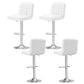 Set of 4 Chania Bar Stools Leather Gas Lift - White