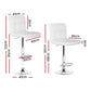 Set of 4 Chania Bar Stools Leather Gas Lift - White