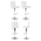 Set of 4 Chania Bar Stools Leather Gas Lift - White
