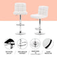 Set of 4 Chania Bar Stools Leather Gas Lift - White