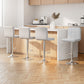 Set of 4 Chania Bar Stools Leather Gas Lift - White
