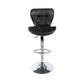 Set of 2 Liosia PU Leather Patterned Bar Stools - Black & Chrome