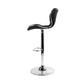 Set of 2 Liosia PU Leather Patterned Bar Stools - Black & Chrome