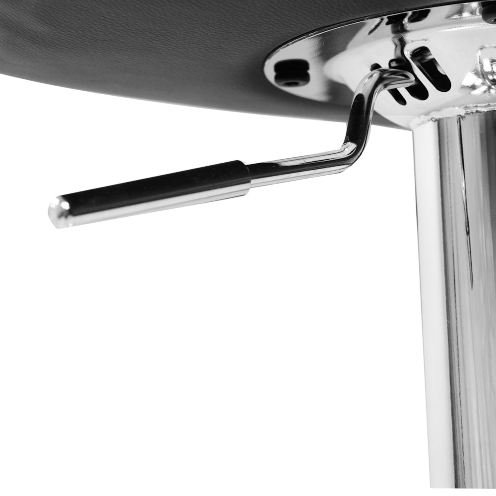 Set of 2 Liosia PU Leather Patterned Bar Stools - Black & Chrome