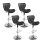 Set of 4 Liosia PU Leather Patterned Bar Stools - Black & Chrome