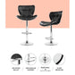 Set of 4 Liosia PU Leather Patterned Bar Stools - Black & Chrome