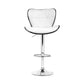 Set of 4 Liosia PU Leather Patterned Bar Stools - White & Chrome