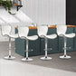 Set of 4 Liosia PU Leather Patterned Bar Stools - White & Chrome