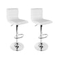 Set of 2 Amaliada PU Leather Bar Stools Padded Line Style - White