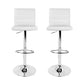 Set of 2 Amaliada PU Leather Bar Stools Padded Line Style - White