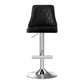 Set of 2 Chonchi Bar Stool Wood Swivel Adjustable Kitchen Counter Stool Leather - Black