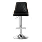 Set of 4 Chonchi Bar Stool Wood Swivel Adjustable Kitchen Counter Stool Leather - Black