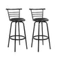 Set of 2 Voula PU Leather Bar Stools - Black & Steel