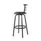 Set of 2 Voula PU Leather Bar Stools - Black & Steel