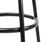 Set of 2 Voula PU Leather Bar Stools - Black & Steel
