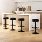 Set of 4 Kozani Bar Stools Leather Padded Gas Lift - Black