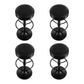 Set of 4 Kozani Bar Stools Leather Padded Gas Lift - Black