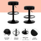 Set of 4 Kozani Bar Stools Leather Padded Gas Lift - Black