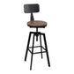 79.5cm Perugia Rustic Industrial Style Metal Bar Stool - Black & Wood