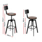 79.5cm Perugia Rustic Industrial Style Metal Bar Stool - Black & Wood