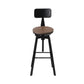 79.5cm Perugia Rustic Industrial Style Metal Bar Stool - Black & Wood