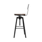 79.5cm Perugia Rustic Industrial Style Metal Bar Stool - Black & Wood
