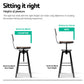 79.5cm Perugia Rustic Industrial Style Metal Bar Stool - Black & Wood