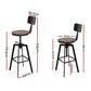 Set of 4 Perugia Bar Stools Kitchen Dining Chairs Adjustable Wood Stool with Backrest - Black