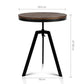 Irida Coffee Table Elm Wood Round Dining - Dark Brown