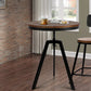 Irida Coffee Table Elm Wood Round Dining - Dark Brown