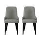 Kimber Set of 2 Dining Chairs Linen Fabric - Grey
