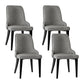 Kimber Set of 4 Dining Chairs Linen Fabric - Grey