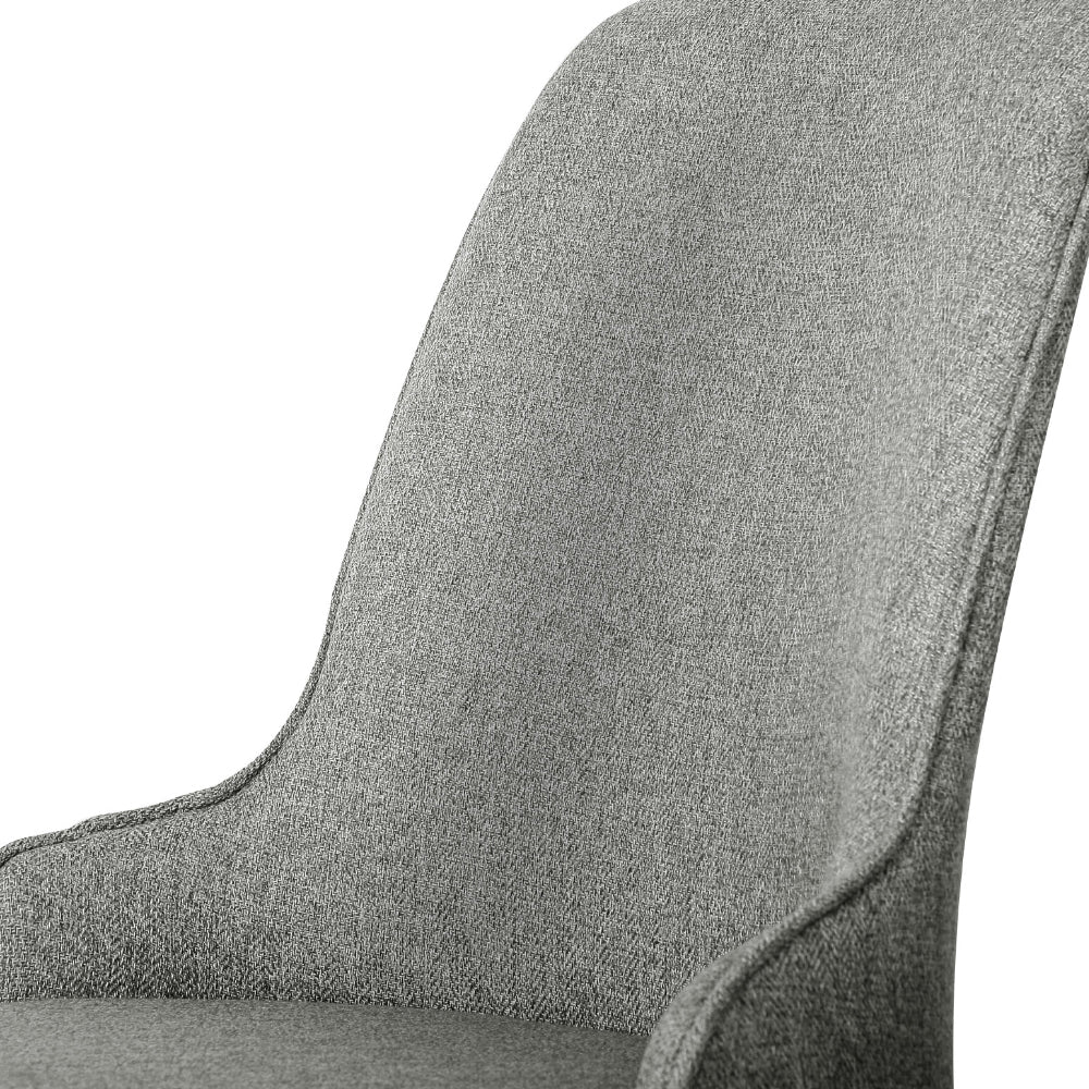 Kimber Set of 4 Dining Chairs Linen Fabric - Grey