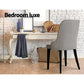 Kimber Set of 4 Dining Chairs Linen Fabric - Grey