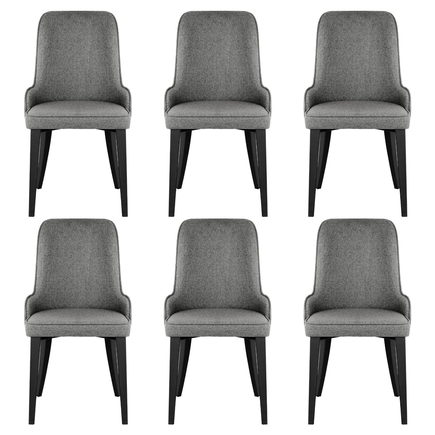 Kimber Set of 6 Dining Chairs Linen Fabric - Grey