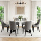 Kimber Set of 6 Dining Chairs Linen Fabric - Grey
